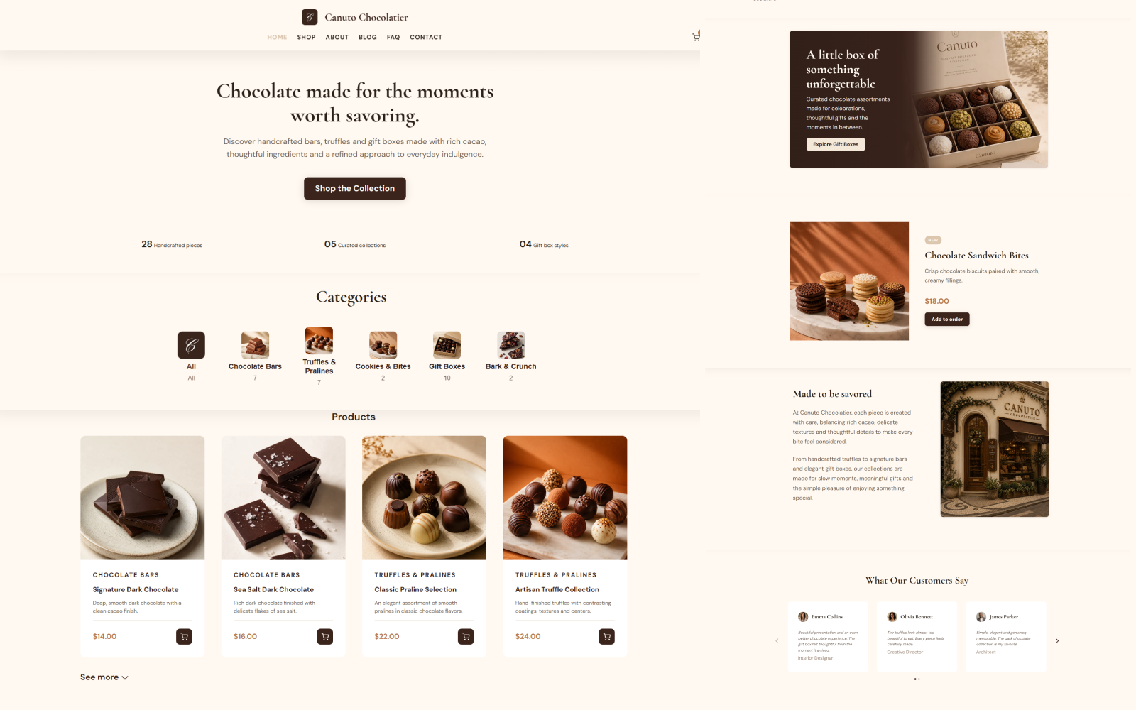 Canuto Demo 1 chocolate storefront