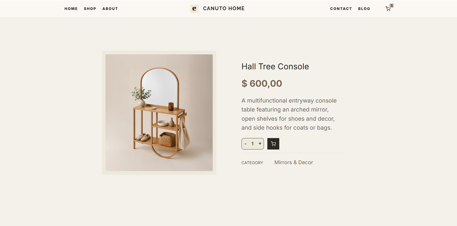 Canuto WooCommerce product page