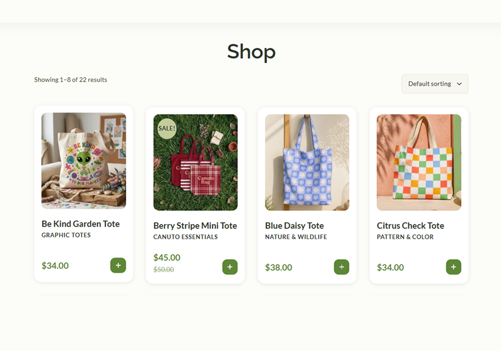 Canuto WooCommerce shop product grid
